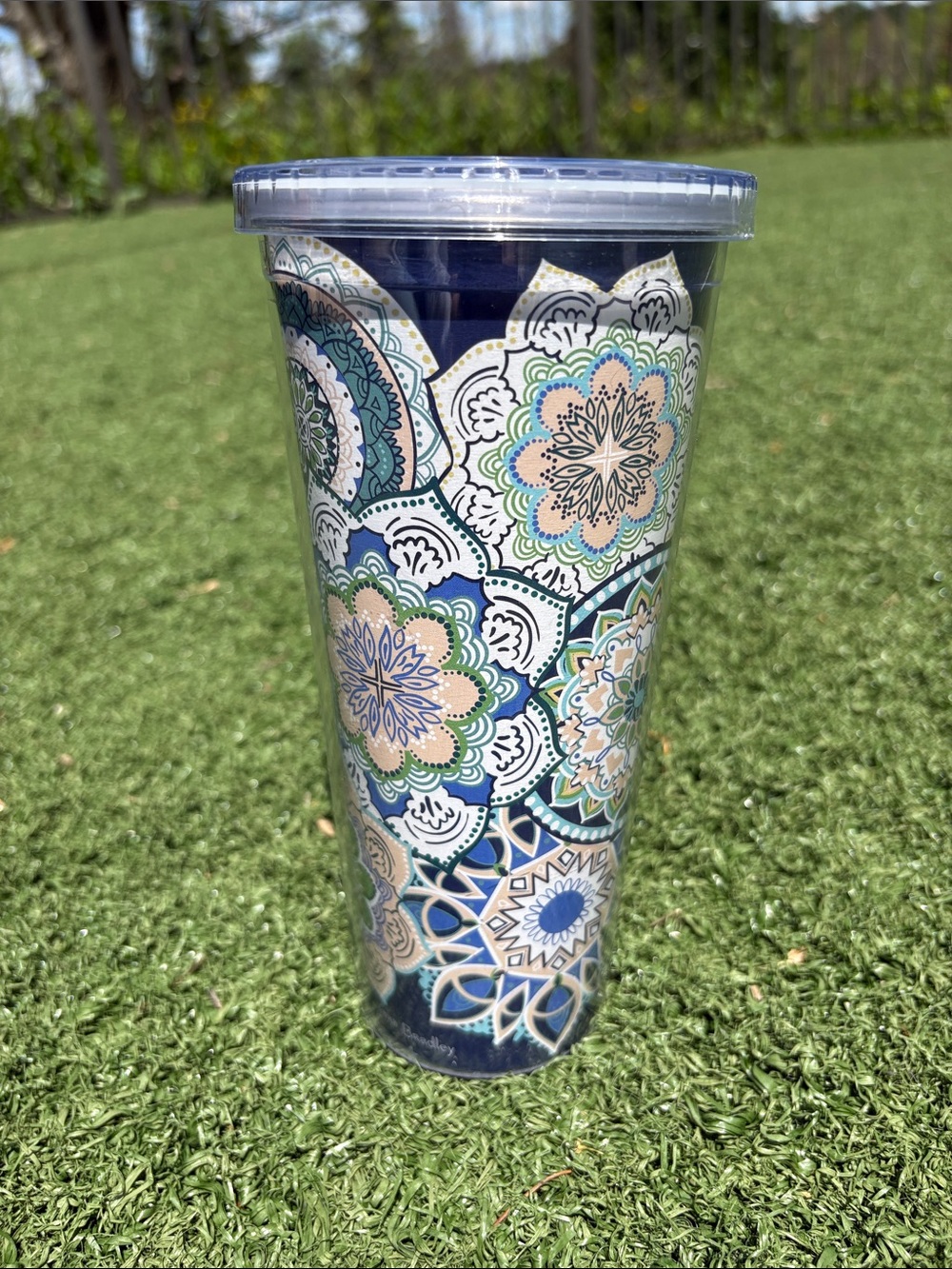 Vera Bradley Sketched Medallion 24 oz Travel Tumbler